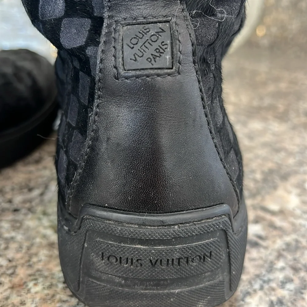 Louis Vuitton Calf Hair Damier Boots